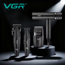 Комплект VGR 4 в 1 V-640 S4 BLACK, машинка для ...