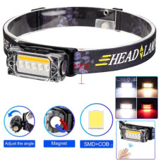 Ліхтар налобний YY-19С-5SMD+COB(white+yellow+re...