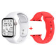 Смарт-годинник Smart Watch Series 6 Z32 PRO 44mm Aluminium з бездротовою зарядкою та 2 ремінцями, red/white