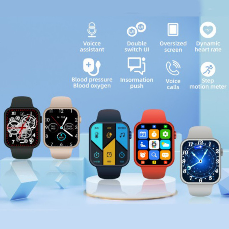 Смарт-годинник Smart Watch Series 6 Z32 PRO 44mm Aluminium з бездротовою зарядкою та 2 ремінцями, red/white