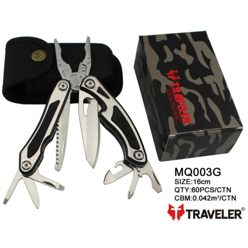 Мультиінструмент (Мультитул) Traveler MQ-003-G Deluxe (8 в 1, довжина 16 см)
