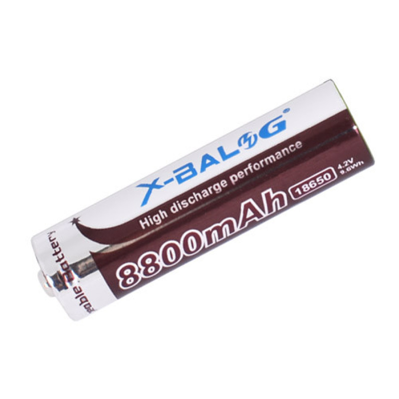 Акумулятор літій-іонний Li-ion X-Balog 18650, 8800mAh (1200), коричневий