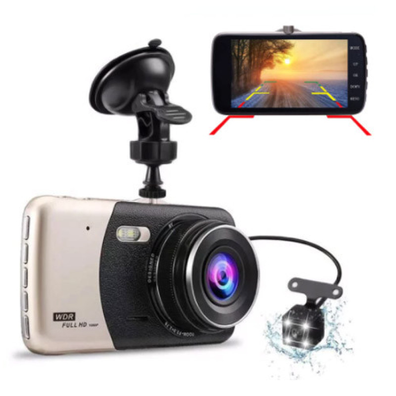 Автомобільний відеореєстратор X600, LCD 4'', Angel Lens, камери, 1080P Full HD, метал. Корпус