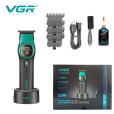 Триммер VGR V-885T GREEN, 4 насадки, LED displa...